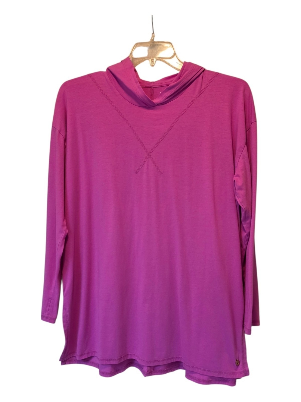 Livi Active Women's Hooded Long-Sleeve Pullover in Fuchsia Size 18/20